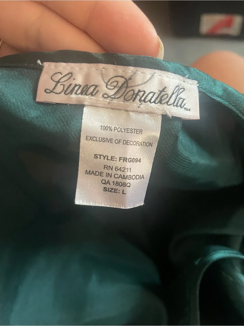 Linea Donatella Satin Lace Trim Cami & Short Sleep Set - Dark Green size L